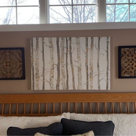 Set of 2 Square Wood Ornate Wall‎ Decor Hanging Black Gold Carvings - Picture 5 of 7